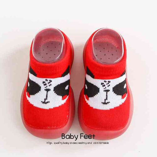 Red Panda animal sock shoes for babies, angle 2 view, perfect for cozy and playful footwear.