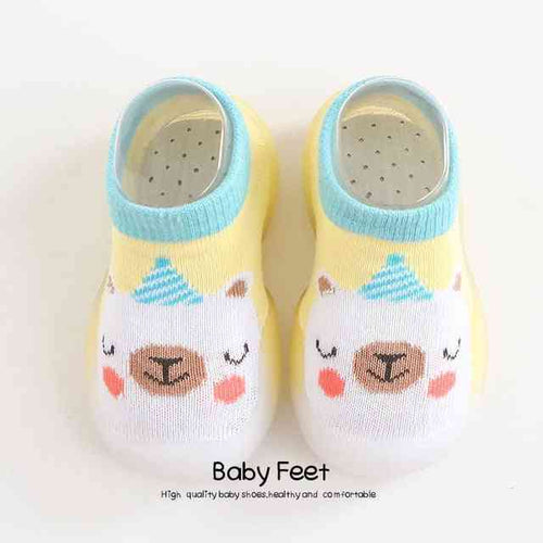 White sheep animal sock shoes for babies - cute and cozy footwear for little ones.