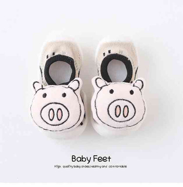 Pink Piggy baby doll sock shoes, perfect for little ones. Soft, cozy, and adorable footwear for infants and toddlers.