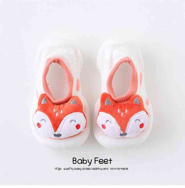 Red Fox baby doll sock shoes, perfect for little ones' feet, stylish and cozy footwear for infants.