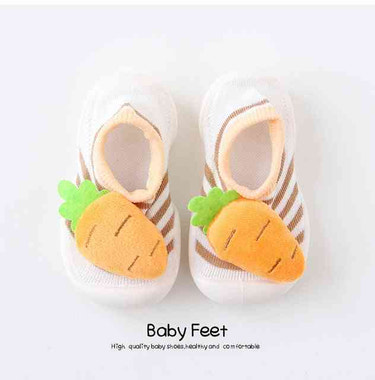 Baby Carrot doll sock shoes for infants, soft and adorable footwear for little ones. Perfect for playtime and comfort.