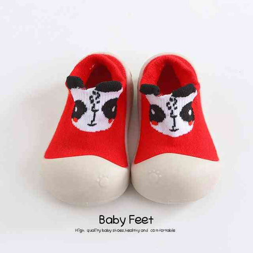 Red Panda Bear animal sock shoes for babies - cute and cozy footwear for little ones.