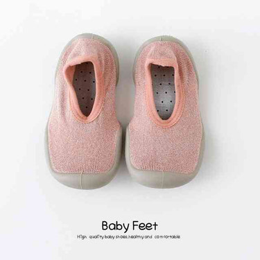 Pink baby sock shoes for infants, perfect for comfort and style in shoes and booties category.