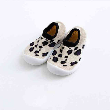 Tanned leopard baby sock shoes, stylish and comfy footwear for little ones. Perfect for everyday wear.