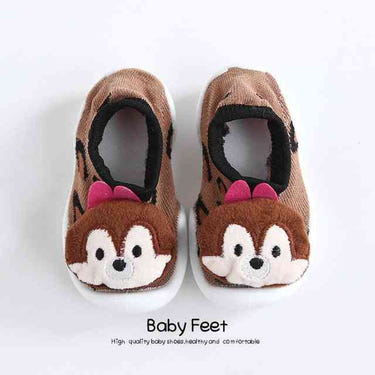 Brown Munchkin baby doll sock shoes, perfect for tiny feet and stylish comfort. Ideal for newborns and infants.
