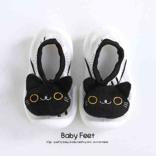 Black Cat baby doll sock shoes, perfect for little ones, stylish and comfortable footwear for infants.