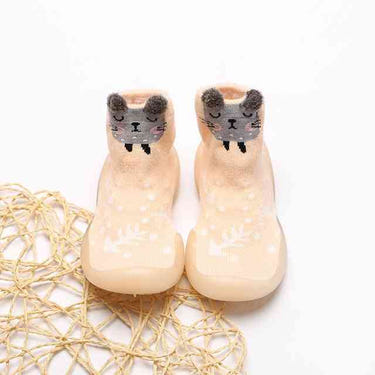 Cute mouse design long shoe socks for babies, perfect for keeping tiny feet warm and stylish.