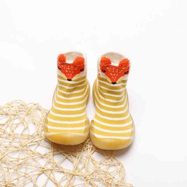 Cute fox design animal long shoe socks for babies in vibrant colors. Perfect for keeping little feet warm and stylish.