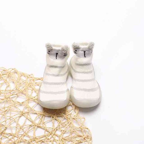 Cute hamster design long shoe socks for babies, perfect for keeping tiny feet warm and stylish.