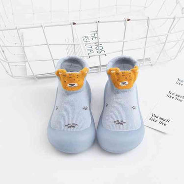 Cute tiger-pattern baby sock shoes for comfy and stylish little feet. Perfect for infants and toddlers.