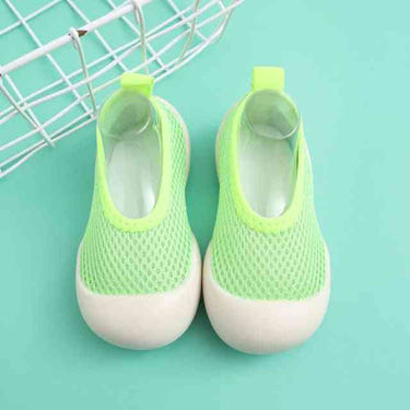 Light green baby first walkers - perfect shoes for your little one's first steps.