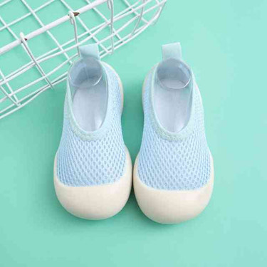 Light blue baby first walkers - perfect shoes for your little one's first steps.