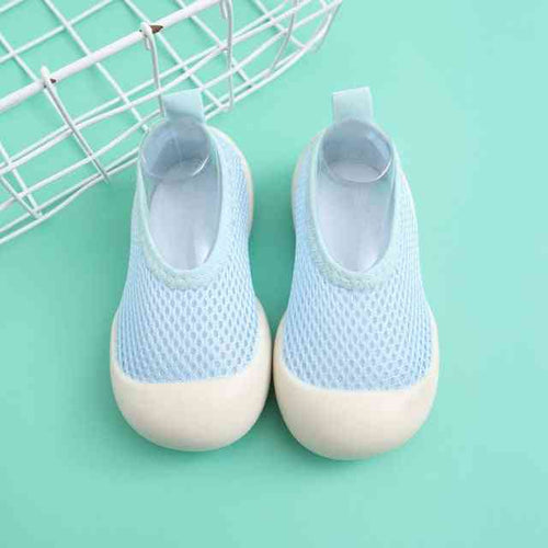 Light blue baby first walkers - perfect shoes for your little one's first steps.