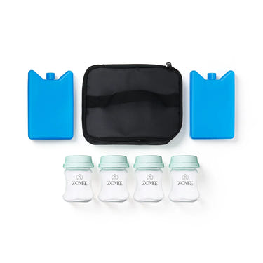 Packable Breast Milk Cooler and Storage Bottles