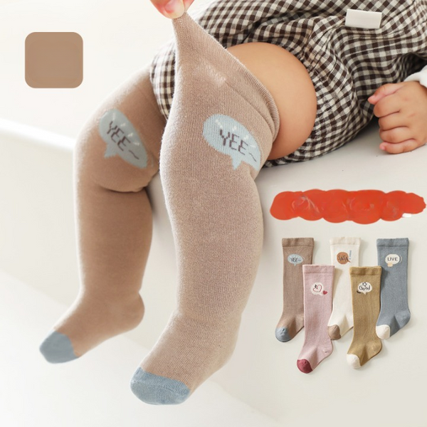 Baby Cartoon Embroidered Pattern Mid-Tube Design Korean Style Socks