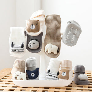 Baby Cartoon 3D Doll Patched Pattern Non-Slip Floor Socks