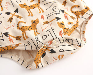 Baby Boy And Girl Animal Print Short-Sleeved O-Neck Lovely Onesies In Summer