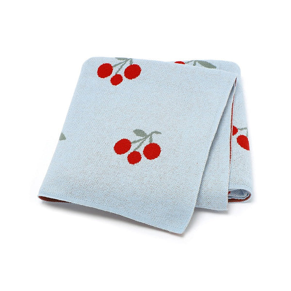 Hot Selling: Spring/Summer New Arrival Knitted Cute And Sweet Cherry Soft Baby Blanket, Perfect For Newborn Boys And Girls