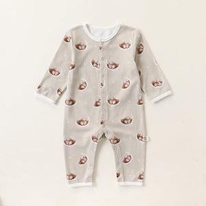 Autumn and Spring New Arrival Baby Unisex Simple Animals Pattern Long Sleeves Rompers