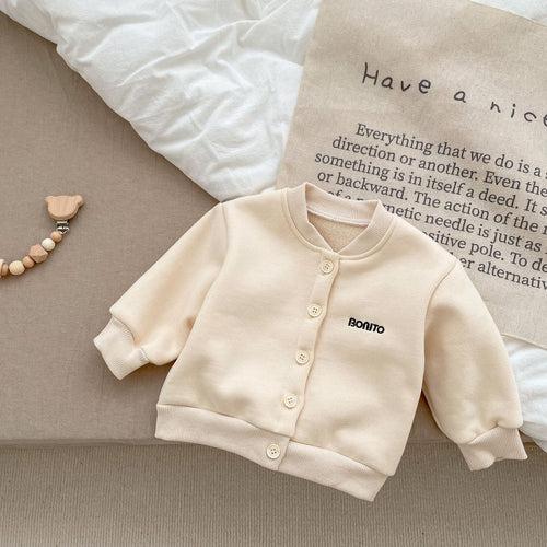 Autumn and Winter New Arrival Baby Unisex Letters Pattern Long Sleeves Casual Coat