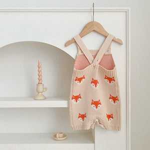 Summer Baby New Design Fox Pattern Sleeveless Strap Rompers