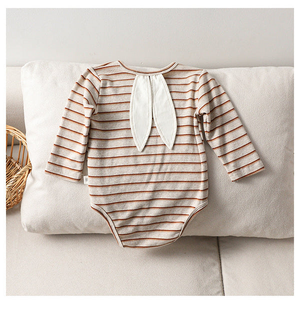 Autumn New Arrival Baby Unisex Long Sleeves Color Patchwork Striped Onesies Bodysuits