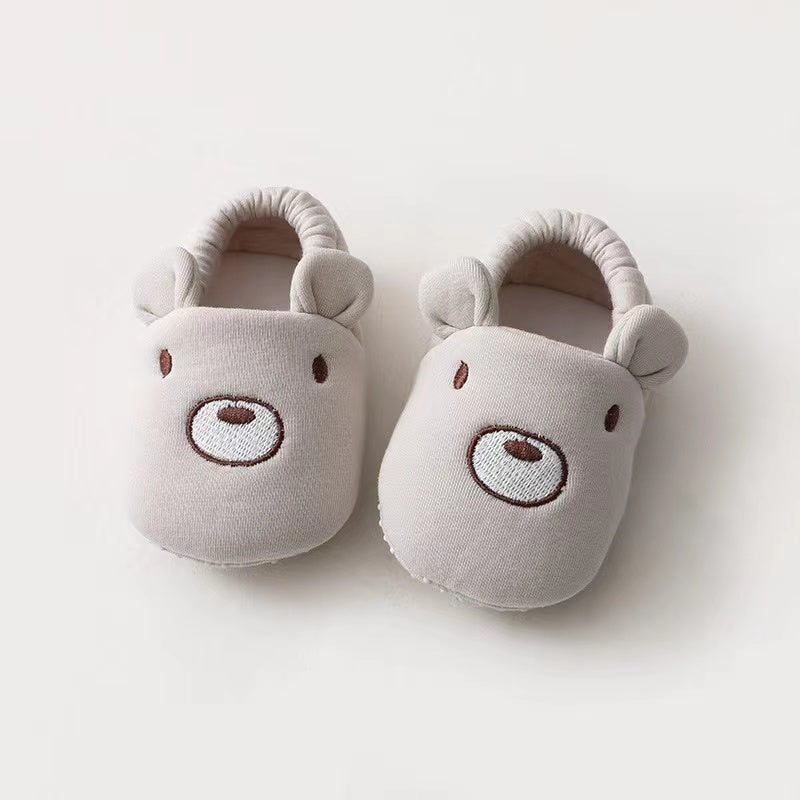 Baby Cartoon Animal Embroidered Graphic Cotton Filling Design Warm Toddle Shoes