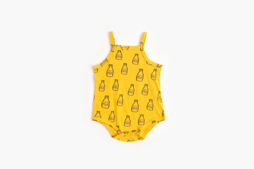 Baby Boy And Girl Cartoon Print Pattern Sleeveless Onesies In Summer