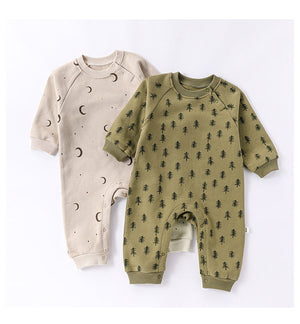 Autumn and Spring New Arrival Baby Unisex Simple Pattern Long Sleeves Casual Rompers