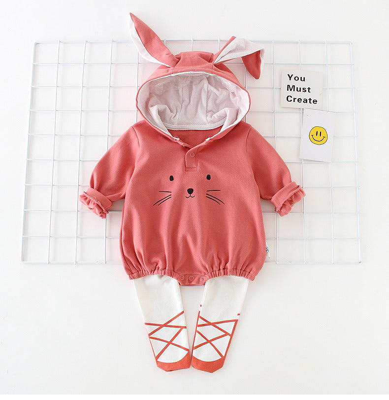 Baby Cartoon Shape Solid Color Long Sleeved Triangle Onesies