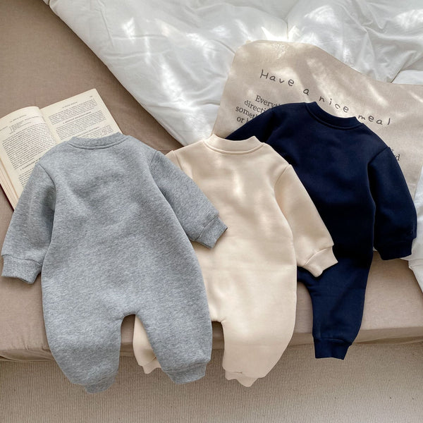 Autumn and Winter New Arrival Baby Unisex Letters Pattern Long Sleeves Casual Rompers