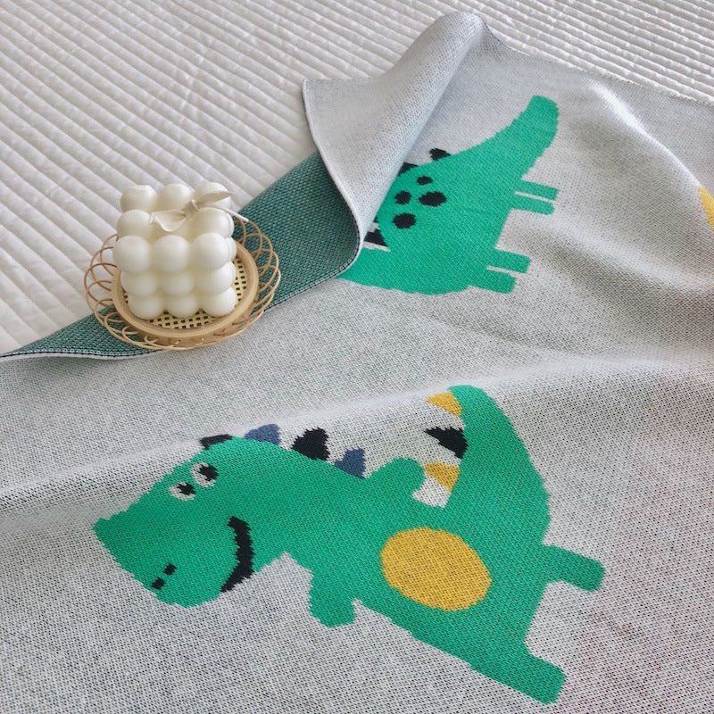 Hot Selling Knitted Blanket With Cute Dinosaurs Pattern: New Collection For Newborn Baby And Kids