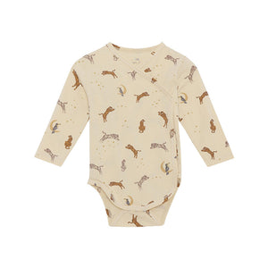 Baby Floral & Animals Graphic Envelope Collar Or Side Opening Design Bodysuit