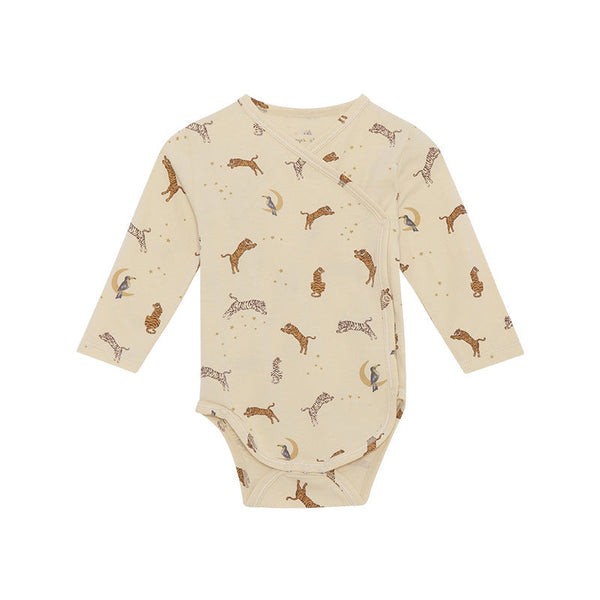 Baby Floral & Animals Graphic Envelope Collar Or Side Opening Design Bodysuit