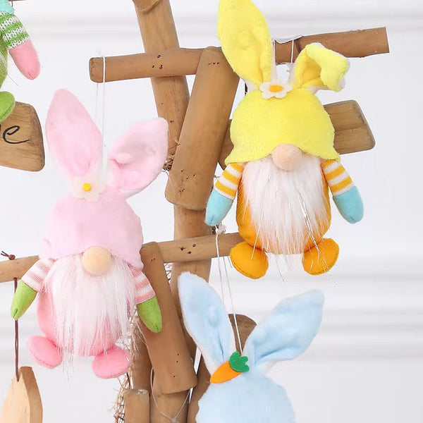 Easter Bunny Gnome Doll Elf Figure Pendant Decorative Props