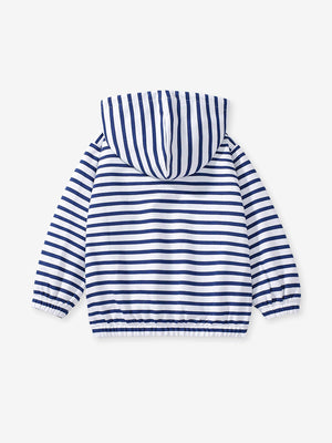 Arrival Baby Kids Girls Shark Pattern Pocketed Zip-up Striped Hoodie