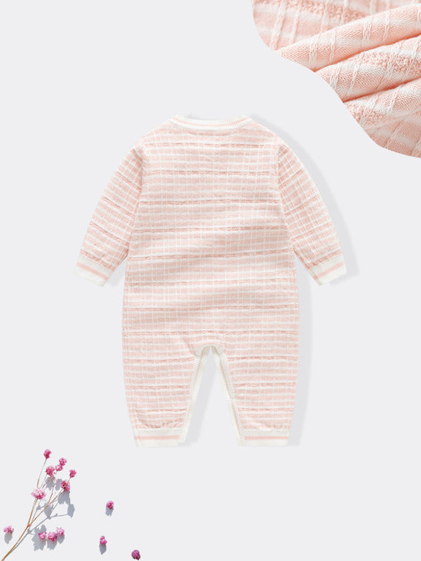 Autumn and Winter New Arrival Baby Girls Knitted Strawberry Pattern Rompers