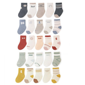 Baby Unisex Breathable Comfy Preppy Socks 5-Pair Set