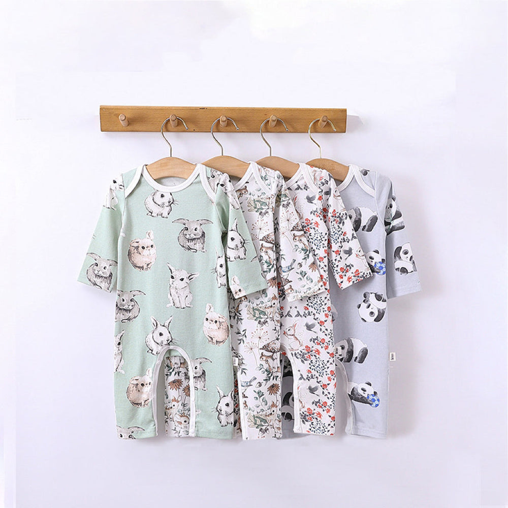 Cartoon Graphic Long Sleeve Outgoing Rompers