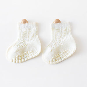 Baby Solid Color Non Slip Toddler Socks Thin Style Summer Socks