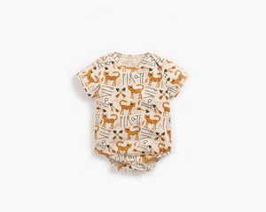 Baby Boy And Girl Animal Print Short-Sleeved O-Neck Lovely Onesies In Summer