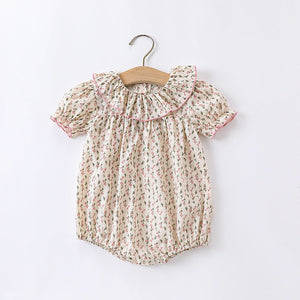 Baby Ditsy Flower Graphic Puff Sleeves Onesie&Sets