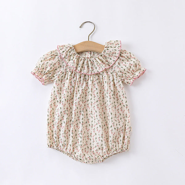 Baby Ditsy Flower Graphic Puff Sleeves Onesie&Sets