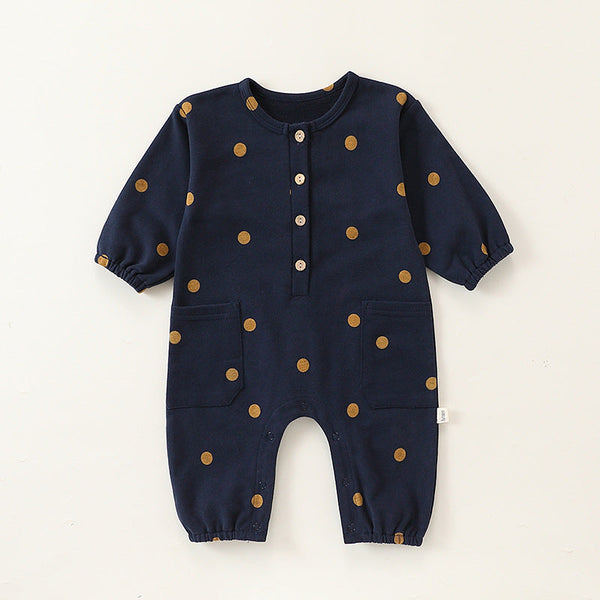 Autumn and Spring New Arrival Baby Unisex Simple Casual Pattern Long Sleeves Rompers