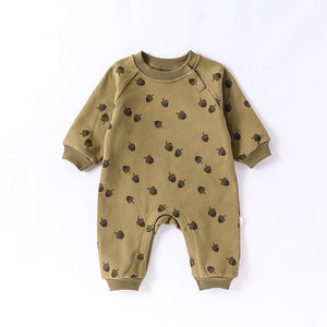 Autumn and Spring New Arrival Baby Unisex Simple Pattern Long Sleeves Casual Thick Rompers