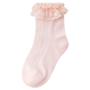 Baby Solid Color Ruffle Socks Princess Breathable Socks