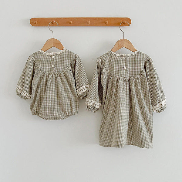 Autumn Vintage Style Embroidered Design Dress & Onesies