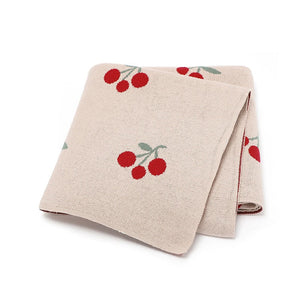 Hot Selling: Spring/Summer New Arrival Knitted Cute And Sweet Cherry Soft Baby Blanket, Perfect For Newborn Boys And Girls