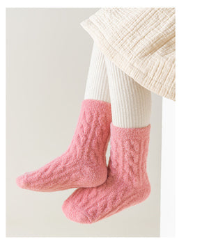 Winter/Autumn Pairs Australian Velvet Warm Children’s Mid-Calf Socks in Combed Cotton for Warmth and Comfort