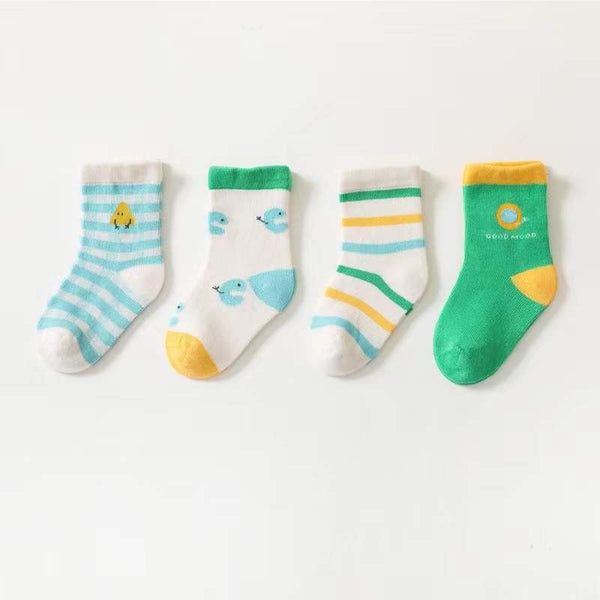 Baby Unisex 1Lot=4 Pairs Smile With House Pattern Socks